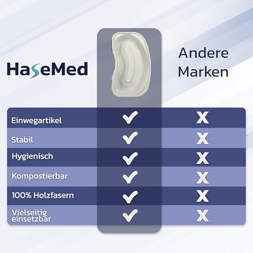 HaseMed Nierenschale 50 St. unsteril 255 x 150 x 48 mm Pappe grau - Robuste Auffangschale für medizinische Anwendungen, ideal für Instrumente, Abfälle, Flüssigkeiten in Klinik, Praxis & Pflegeheim
