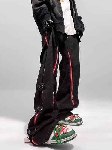 Men's Hip Hop Slim Fit Retro Denim Jeans4