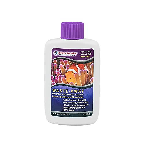 Dr.Tim’s Aquatics Waste-Away Natural Aquarium Cleaner – 4 oz – Sludge Busting Formula for Saltwater & Freshwater Tanks – Improves Circulation, Breaks Down Hidden Organic Waste