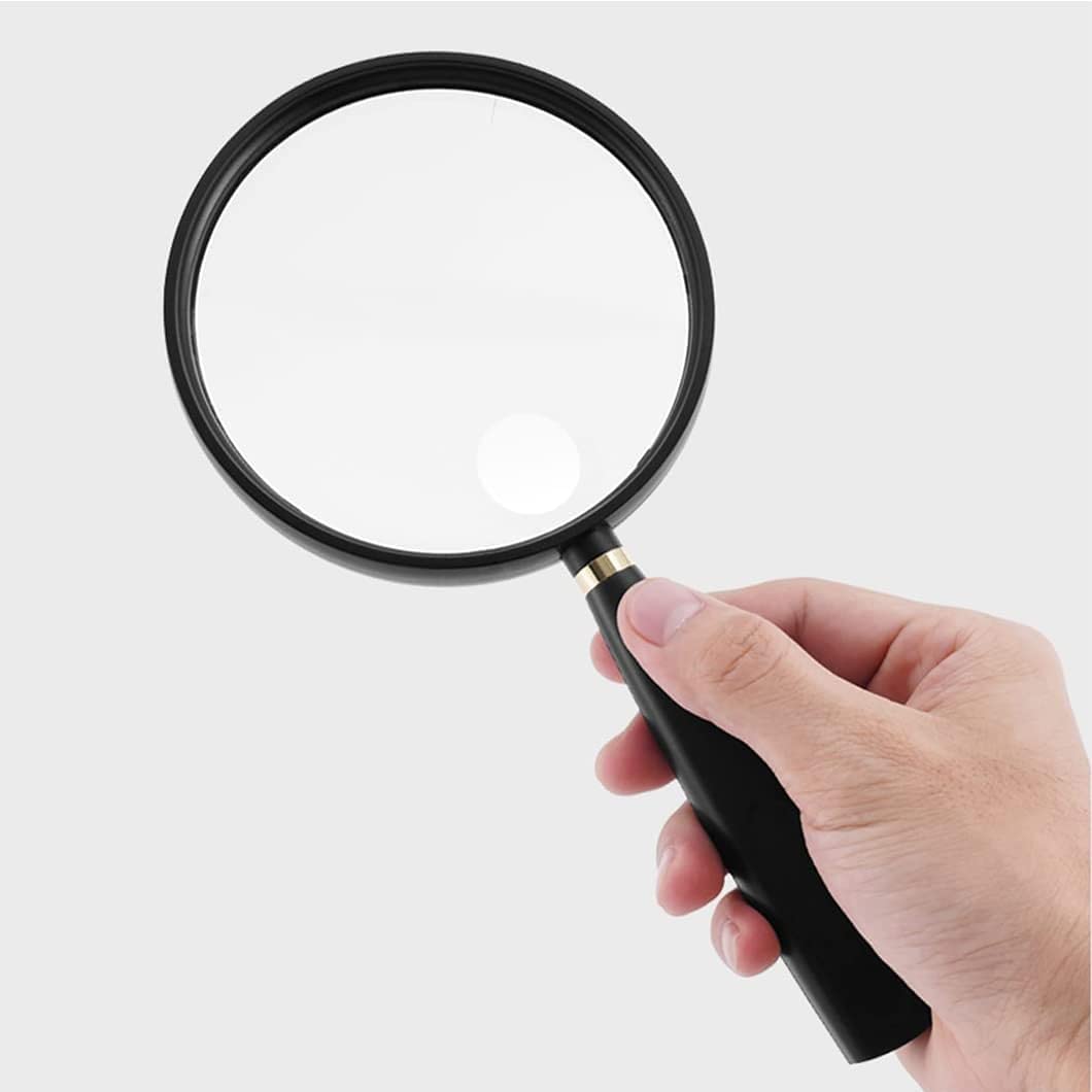 Umaxa Lente d'Ingrandimento 20X Lente d'Ingrandimento Grande Lente d'Ingrandimento Portatile Anziani da Lettura per Bambini Lente in Vetro Ottico ad Alta chiarezza con Impugnatura in Gomma