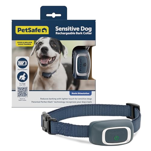 PetSafe Lite Rechargeable Bark Collar for Timid or Little Dogs Over 8 lb., 15 Levels of Automatically Adjusting & Light Static Correction - Rechargeable, Waterproof - Reduces Barking and Whining