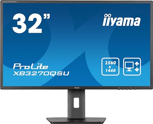 iiyama Monitor biurkowy XB3270QSU-B1, 31,5", QHD LED, IPS, 2560 x 1440/100Hz, 1H1DP, HAS, czarny