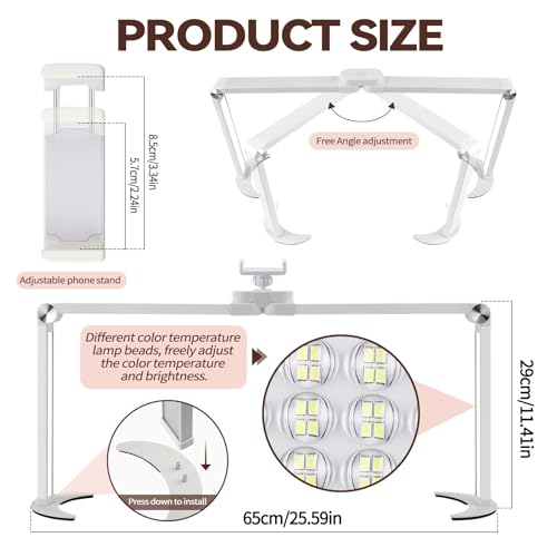 EBANKU Lâmpada Nail Tech para mesa, dobrável branca pequena