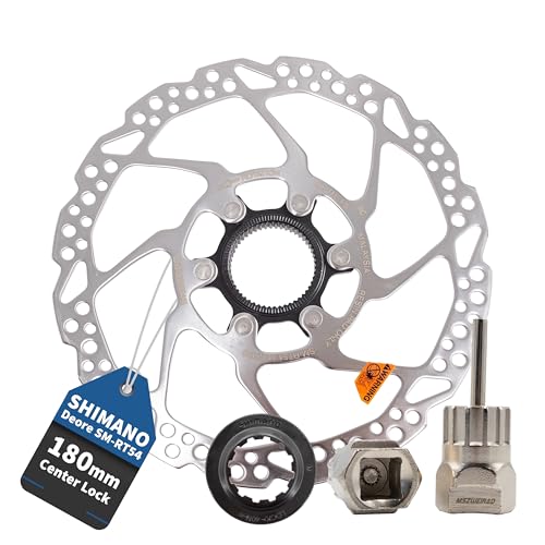 MSZweirad Shimano Fahrrad Bremsscheibe Deore SM-RT54 160mm |180mm, Center-Lock, silber Edelstahl MTâ€¦ – Miniatur