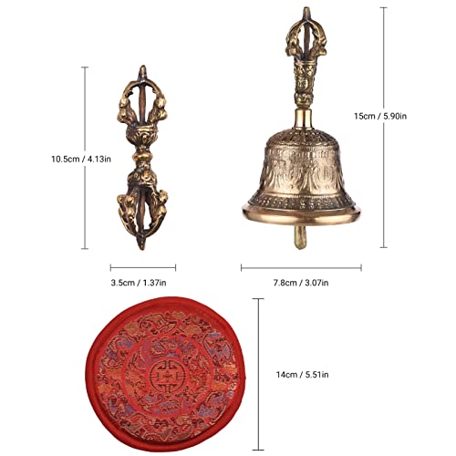 Peixu Tibetan Buddhist Bell Bronze Hand Bell With Vajra Padding For Meditation Prayer #TOP6