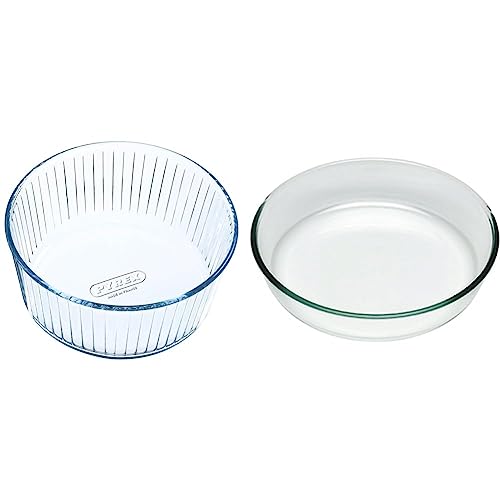 Pyrex - Bake & Enjoy - Moule à Soufflé en Verre Ø 21 cm & Bake & Enjoy - Moule à Manqué en verre Multicolore Ø 26 cm