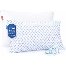 Nestl King Size Cooling Pillow for Sleeping 2 Pack, Luxury Shredded Memory Foam King Pillow Set of 2, Adjustable Cold Gel Pillows for Hot Sleepers Supportive Cool Pillow for Side Back Stomach Sleepers