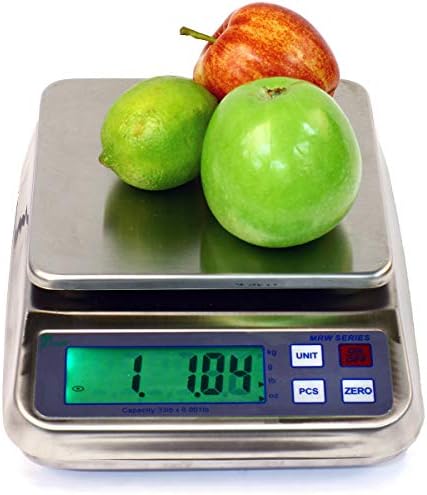 Kitchen Scale, 3 LB x 0.0001 LB (1.5 KG) MRW-3 Washdown Compact Food Balance with Rechargeable Battery & AC Adapter NEW !!