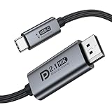 Bidirectional USB C to DisplayPort 2.1 Cable 16K@30Hz 8K@120Hz 4K@240Hz, 80Gbps, UHBR20, Display Port to USB C Cable Compatible with Macbook, iPhone 17/16/15 Pro Max, iPad Pro, HP, Dell, Lenovo - Image 1