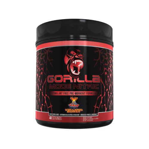 Gorilla Mode Nitric Stimulant Free Pre-Workout (Volcano Burst) + Turkesterone (60 Capsules) Bundle –Most Effective Stim-Free Pre-Workout + Turkesterone Complexed With Hydroxypropyl-Β-Cyclodextrin #TOP3