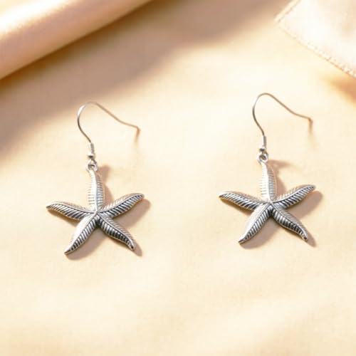 Rnivida Large Starfish Earrings with Sterling Silver Earring Hooks,Hypoallergenic Silver Starfish Drop Earring Summer Jewelry by Rnivida - Image 3