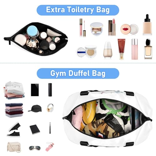 Unicorn Stars White Travel Duffel Bag for Women Men Gym Bag with Shoe Compartment Wet Pocket Carry On Weekender Overnight Bags for Airline Travel Under Seat4