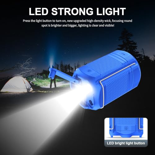 Lanterne de camping portable batterie rechargeable éclairage secours bleu - 7