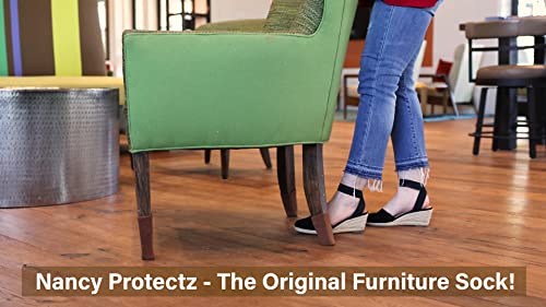 NancyProtectz The Original Furniture Sock (Large/Caramel) Patented with Rubberized Grips Inside. Chair Leg Hardwood Tile Floor Protector