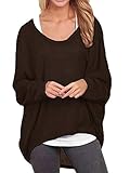 ❤️Das Sweatshirt mit Fledermaus Ärmel hat neben dem Rundhalsausschnitt noch weit geschnittene Schultern die für den angesagten Oversize-Look sorgen. Casual style; Mit weich fließender, elastischer Qualität, sehr soft und angenehm tragen.