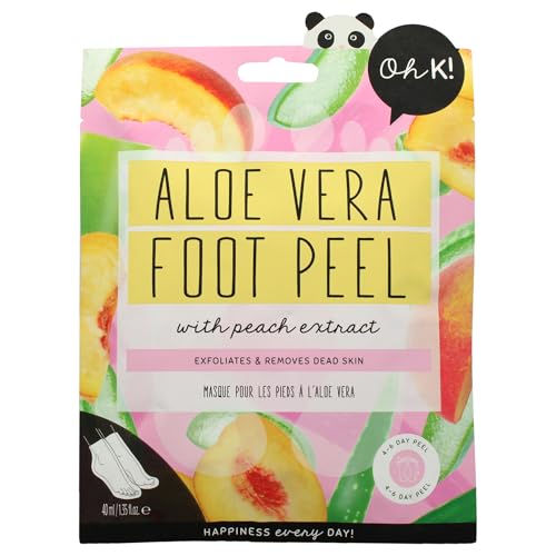 Oh K! Foot Socks, For Dry Hard Skin, Vegan and Cruelty Free (Aloe Vera)