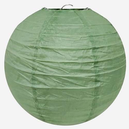 Image of 10 Inch Sage Green Paper Lantern for Rustic Party Bridal Shower Wedding Birthday New Year Party decorations(Set of 5, Sage Green)