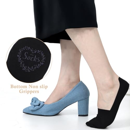 6 Pairs Women No Show Socks, Nylon Invisible Non-slip Ankle Sock Low Cut Thin Liner Socks Invisible Hidden Sock2