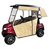 Golf Cart Cover – Fits Club Car Onward, DoorWorks fits Golf Bags, Utility Boxes, Rear Facing Seats Precedent and Acrylic Dyed SDA Canvas Golf Cart Enclosures Wheat