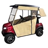 Golf Cart Cover – Fits Club Car Onward, DoorWorks fits Golf Bags, Utility Boxes, Rear Facing Seats Precedent and Acrylic Dyed SDA Canvas Golf Cart Enclosures Wheat