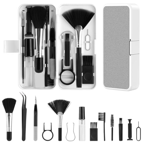 Image of Elfora 18 in 1 Cleaning Kit | All-in-One Keyboard, Screen & Earbuds Cleaner with 3-in-1 Cleaning Pen, Brush Set, Spray, Microfiber Cloth & Keycap Puller | Cleaner Kit for Laptop, Mobile, Tablet & PC