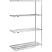 Nexel 4 Tier Wire Shelving Add-On Unit, Stainless Steel, 60" W x 30" D x 74" H