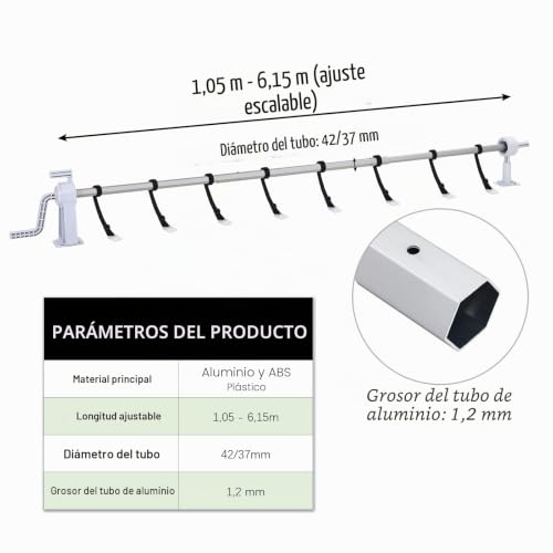 Miniatura 2 de Froadp Enrollador Para Piscina, Accesorios De Aluminio, Sistemas De Enrollado De 105 615 Cm, Cubierta De Piscina, Resistente A La Intemperie, Enrollable, Cubierta Para Piscina Para Lona De Piscina Y