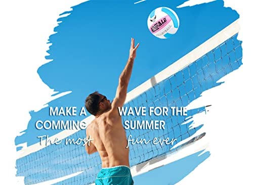 Adekale Volleyball Official Size 5 Beach Volleyball Soft Indoor&Outdoor Play Volleyball Beach Backyard Sports Training Equipment For Adults,Teenagers,Beginners With Pump And Net #TOP3