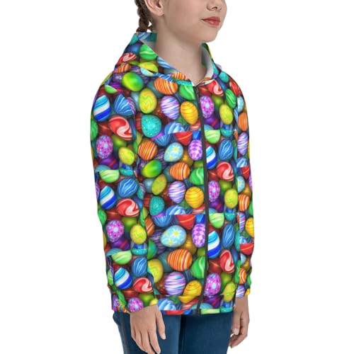 Colorful Easter Eggs1 Kid Hoodies Boys Zip Up Sweatshirts Girls Pullover with Pocket4