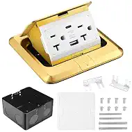 Floor Outlet 20A Pop up Outlet with 25W USB C & USB A, Floor Outlet with 2 AC Outlets Compatible with High-Power Appliances,Update The Soft Pop Make It More Stable and Smooth