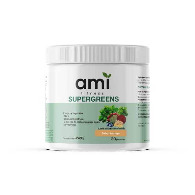 Ami Fitness Supergreens Polvo Verde - 30ct (Mango)