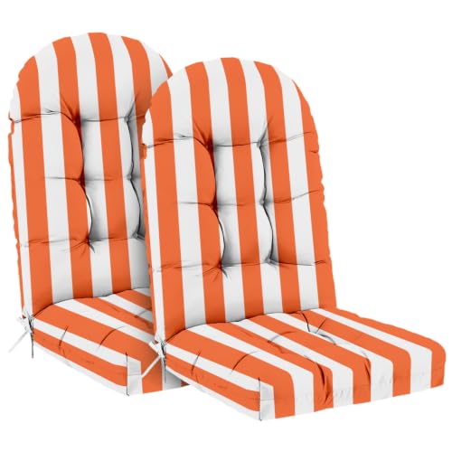 zanwu hwyd Adirondack Chair Cushions 44x19x4 in Set of 2, Orange Stripe