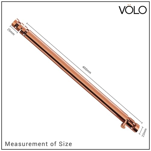 Image of VOLO Aluminium Tower Bolt with Stainless Steel Rod - Heavy Duty Door & Window Latch for Home and Office | Main Door Tower Bolt | Kundi /Chitakini | Pack of 2 Pieces (Rose Gold, 18 Inch)