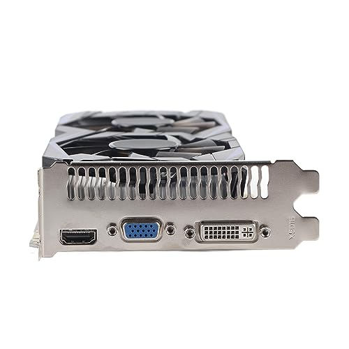 Image of Yunseity GTX1050Ti Graphic Card, 4GB DDR5 128bit Gaming Graphics Card with Cooling Fan, 700MHz 3D API DirectX 12, PCI Express 2.0 Independent Desktop Video Card