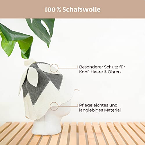 Saunahut Modell Glöckchen in Weiß aus 100% Baumwolle