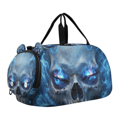 Bolsa de lona para hombre con calavera azul, ideal para natación y tus sesiones de baile