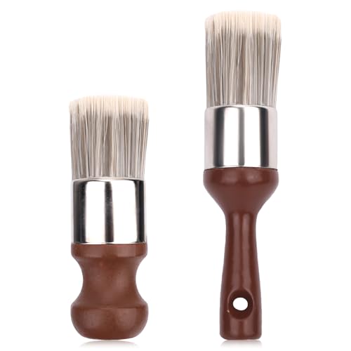 2pcs Leather Furniture Salve Brush, 2 Styles Ergonomic Leather Furniture Cleaning Brush Durable Salve Wax Repair Tool for Home Polishing Wax Application