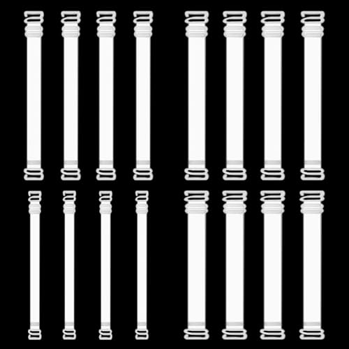 8 Pairs Invisible Bra Straps Adjustable Transparent Replacement Soft Non-Slip Shoulder Strap 8/10/12/15/mm Width