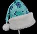 Coastal Sea Turtle Santa Hat, Christmas Party Hat, Adult or Teen Size Novelty Santa Hat