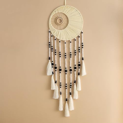 Attrape-rêves en macramé lune pour décoration murale bohème chic