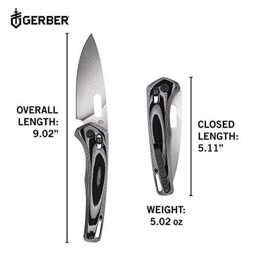 Gerber Gear Sumo, faca de bolso, lâmina de borda fina dobrável de 9,9 cm, ciano [31-003928]
