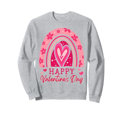 Happy Valentine's Day Cute Heart Love Rainbow Couples Family Sudadera