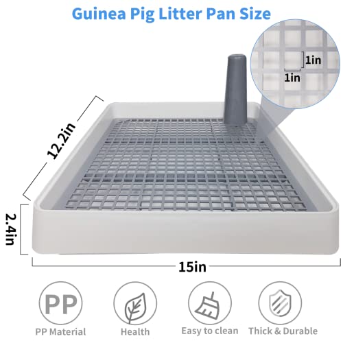 Fhiny Guinea Pig Litter Pan, Rabbit Litter Box With Grate Plastic Small Animals Corner Tray Toilet Potty Trainer For Bunny Chinchilla Guinea Pigs Ferret Hedgehog #TOP5