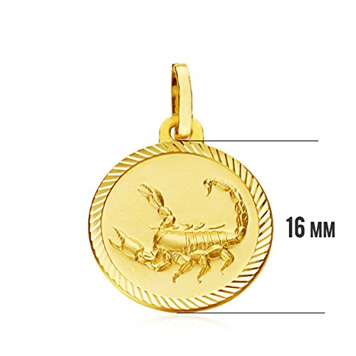 Medalla Escorpio 18 Ktes 16mm Grabado Gratis Personalizado