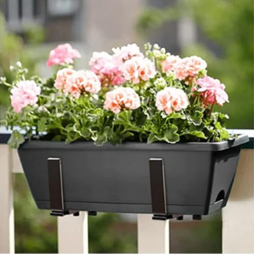 Support bac à fleurs réglable en 2 directions pour rambarde balcon robuste