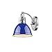 Golden Lighting 3602-BA1 CH-BE Duncan - One Light Bath Vanity, Shade Options: Blue Shade
