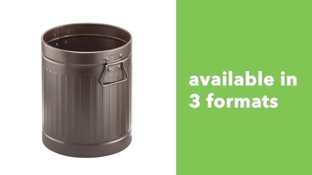 Image of mDesign Steel Metal 2 Gallon /7 Liter Trash Can Wastebasket, Garbage Bin with Handles for Bathroom, Kitchen, Bedroom, Office - Holds Trash, Waste, Garbage, Recycling - White