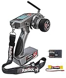 DTXMX RC Radio Transmitter, Radiolink RC6GS V3 7 Channels Controller and R7FG Gyro Receiver, 2.4Ghz Voltage Telemetry & Long Range Control 30 Models Storage for RC Car, Boat, Tanks, Crawler, Buggy