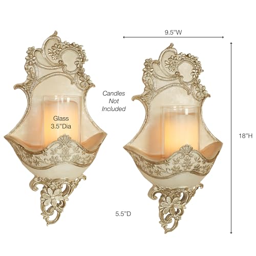 Touch Of Class Floressa Platinum Candle Holder Wall Sconce Pair thumb #2