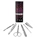 Black Cat in Space with Stars and Galaxy Stainless Steel Manicure Pedicure Grooming Beauty Care Travel Kit